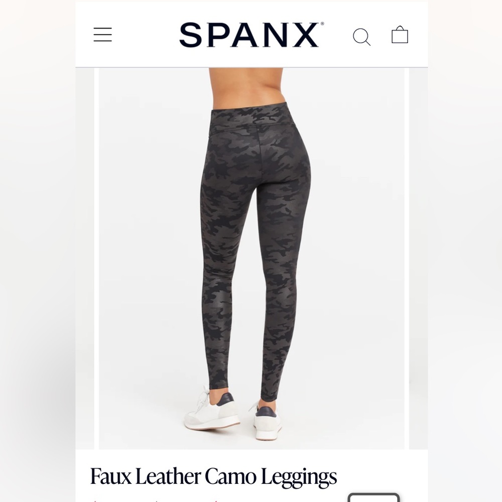 Spanx Faux Leather Camo Leggings